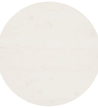 Tischplatte Weiß Ø80x2,5 cm Massivholz Kiefer