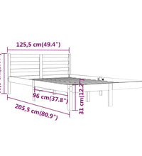 Massivholzbett ohne Matratze 120x200 cm Kiefernholz