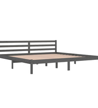 Massivholzbett Kiefer 200x200 cm Grau