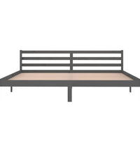Massivholzbett Kiefer 200x200 cm Grau