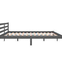 Massivholzbett Kiefer 200x200 cm Grau