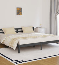 Massivholzbett Kiefer 200x200 cm Grau