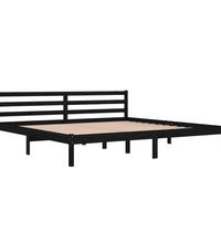 Massivholzbett Kiefer 200x200 cm Schwarz