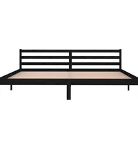 Massivholzbett Kiefer 200x200 cm Schwarz