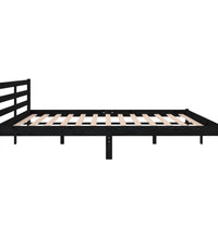 Massivholzbett Kiefer 200x200 cm Schwarz