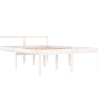 Seniorenbett Weiß 135x190 cm Massivholz Kiefer