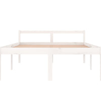 Seniorenbett Weiß 135x190 cm Massivholz Kiefer
