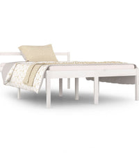 Seniorenbett Weiß 140x190 cm Massivholz Kiefer