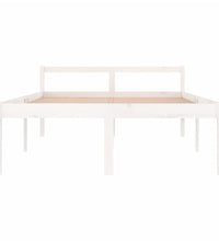 Seniorenbett Weiß 140x190 cm Massivholz Kiefer