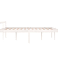Seniorenbett Weiß 140x190 cm Massivholz Kiefer