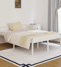 Seniorenbett Weiß 140x190 cm Massivholz Kiefer