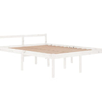 Seniorenbett Weiß 150x200 cm Massivholz Kiefer