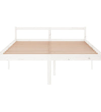 Seniorenbett Weiß 150x200 cm Massivholz Kiefer