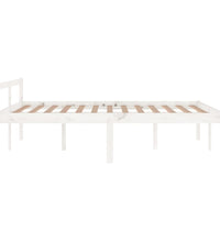 Seniorenbett Weiß 150x200 cm Massivholz Kiefer