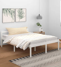 Seniorenbett Weiß 150x200 cm Massivholz Kiefer