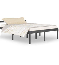 Seniorenbett Grau 150x200 cm Massivholz Kiefer
