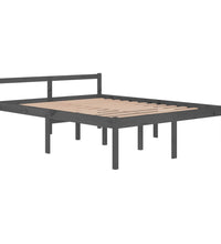 Seniorenbett Grau 150x200 cm Massivholz Kiefer