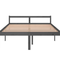 Seniorenbett Grau 150x200 cm Massivholz Kiefer