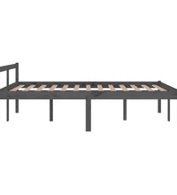 Seniorenbett Grau 150x200 cm Massivholz Kiefer