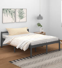 Seniorenbett Grau 150x200 cm Massivholz Kiefer