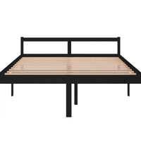 Seniorenbett Schwarz 150x200 cm Massivholz Kiefer
