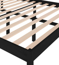 Seniorenbett Schwarz 150x200 cm Massivholz Kiefer