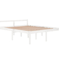 Seniorenbett Weiß 160x200 cm Massivholz Kiefer
