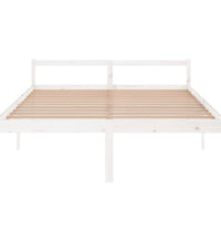 Seniorenbett Weiß 160x200 cm Massivholz Kiefer
