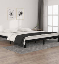 Massivholzbett Schwarz Kiefer 200x200 cm