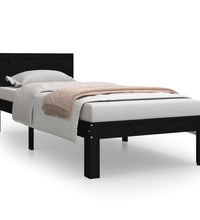 Massivholzbett Schwarz 75x190 cm
