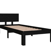 Massivholzbett Schwarz 75x190 cm