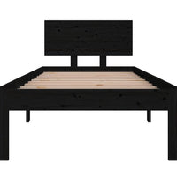 Massivholzbett Schwarz 75x190 cm