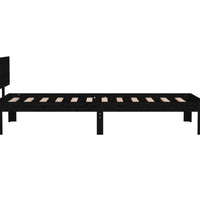 Massivholzbett Schwarz 75x190 cm