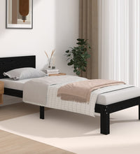 Massivholzbett Schwarz 75x190 cm