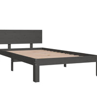 Massivholzbett Grau Kiefer 100x200 cm