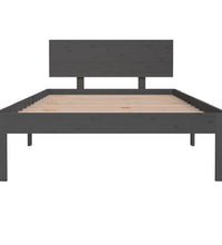 Massivholzbett Grau Kiefer 100x200 cm