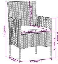 3-tlg. Garten-Essgruppe Poly Rattan Grau