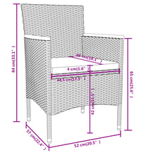 3-tlg. Garten-Essgruppe Poly Rattan Schwarz