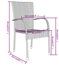 3-tlg. Garten-Essgruppe Poly Rattan Grau