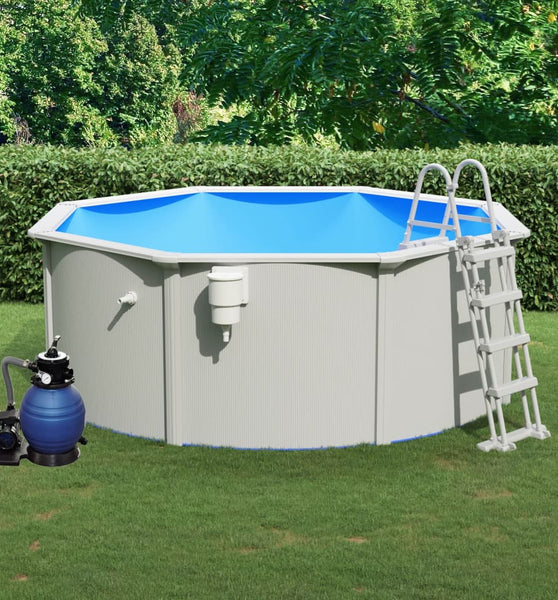 Pool mit Sandfilterpumpe und Leiter 360x120 cm