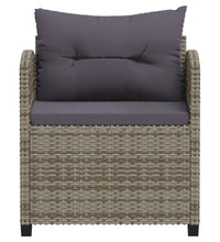 3-tlg. Garten-Lounge-Set mit Kissen Poly Rattan Grau