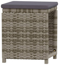 6-tlg. Garten-Lounge-Set mit Kissen Poly Rattan Grau