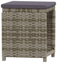 7-tlg. Garten-Lounge-Set mit Kissen Poly Rattan Grau