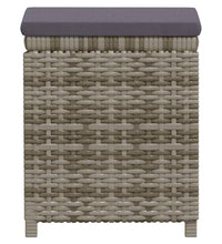 7-tlg. Garten-Lounge-Set mit Kissen Poly Rattan Grau