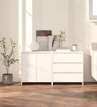 2-tlg. Sideboard Weiß Holzwerkstoff
