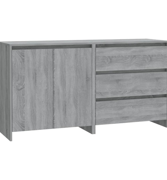 2-tlg. Sideboard Grau Sonoma Holzwerkstoff