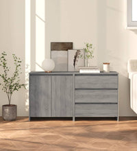 2-tlg. Sideboard Grau Sonoma Holzwerkstoff