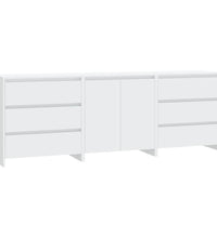 3-tlg. Sideboard Weiß Holzwerkstoff