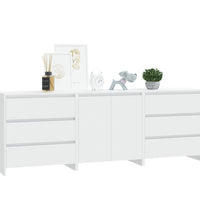 3-tlg. Sideboard Weiß Holzwerkstoff