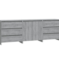 3-tlg. Sideboard Grau Sonoma Holzwerkstoff